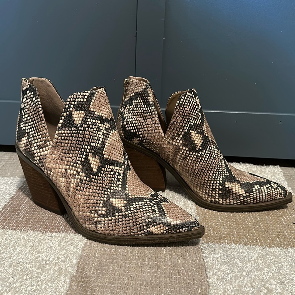 Snakeskin Booties (Size 9.5)